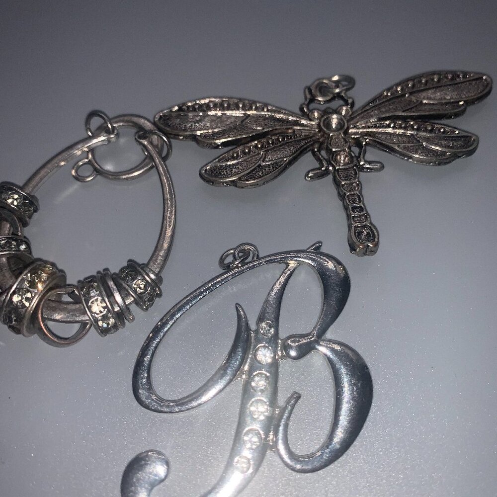Lot of 3 Silver Tone Necklace Pendants LOOSE SELLING AS IS